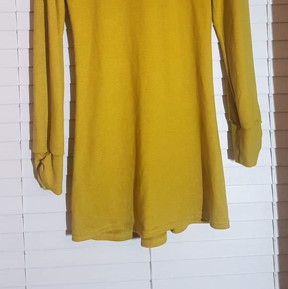 NWOT gold viscose collared tunic dress - Picture 2 of 6